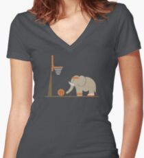 Elephants Can't Jump Women's Fitted V-Neck T-Shirt