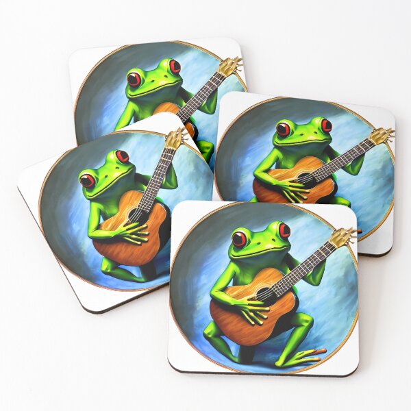 Item preview, Froggy playing guitar designed and sold by BigBrainArtwork.