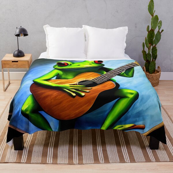Item preview, Froggy playing guitar designed and sold by BigBrainArtwork.