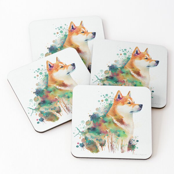 Item preview, Shiba Inu Watercolor Portrait designed and sold by Mitch-Angelo.