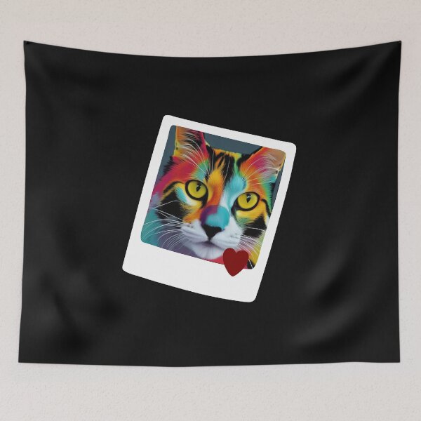 Item preview, Pink Blue Black Calico Cat Pop Art Funny Happy Witty Joke Sarcastic Spiritual Animal Birthday Gift designed and sold by EpsilonEridani.