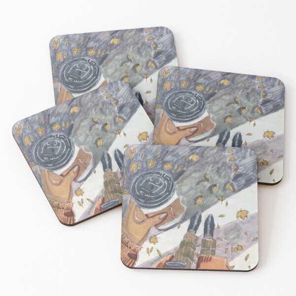 Item preview, Autumn Walk with Mug of Coffee designed and sold by mila-ola.