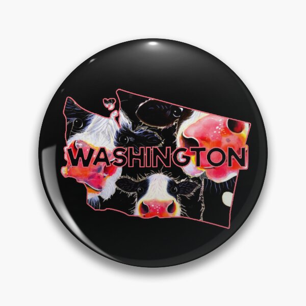 Item preview, Orange outline Washington State silhouette with Cows painting on the inside designed and sold by FarmsteadAcers.