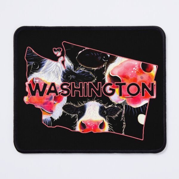 Item preview, Orange outline Washington State silhouette with Cows painting on the inside designed and sold by FarmsteadAcers.