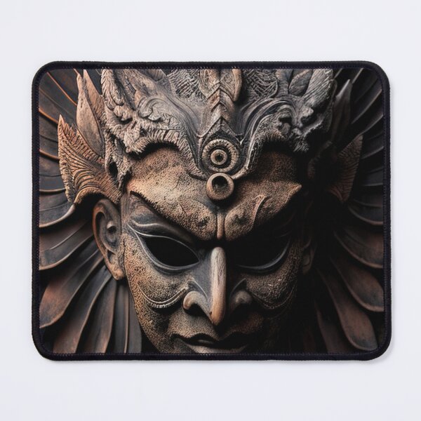 Item preview, Indonesian garuda mask on a wooden door photo designed and sold by RK - Shop.