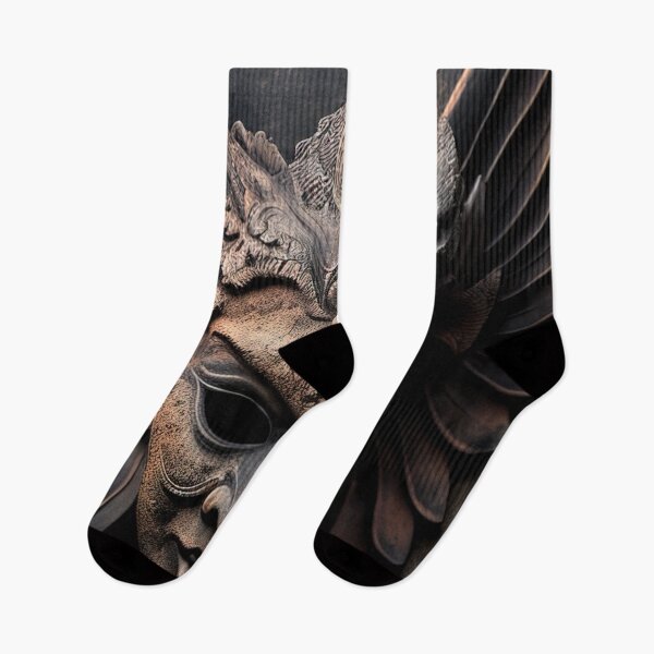 Item preview, Indonesian garuda mask on a wooden door photo designed and sold by RK - Shop.