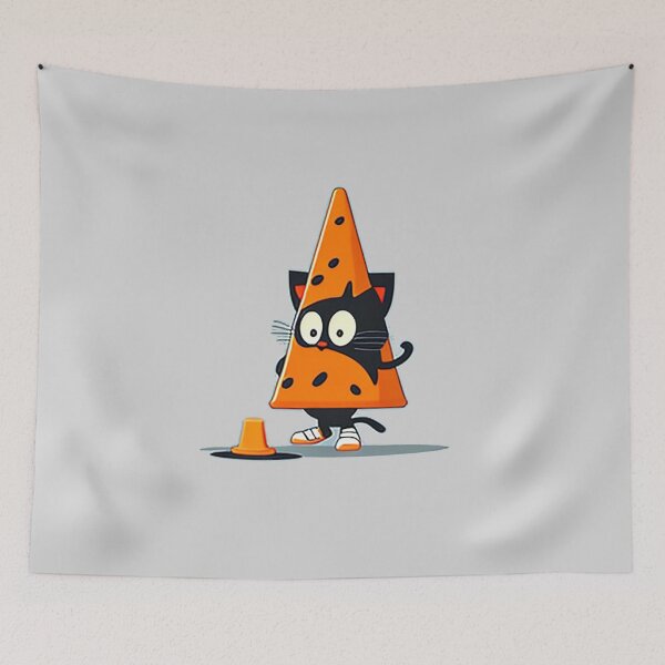 Item preview, Traffic Cone Cat (Cartoon Art) designed and sold by The-Fox-Hole.