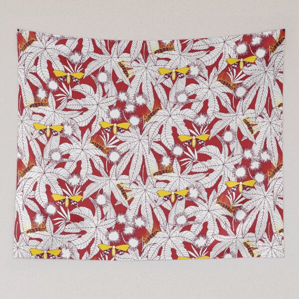 Item preview, ricinus and moths - red-white designed and sold by kobyakov.