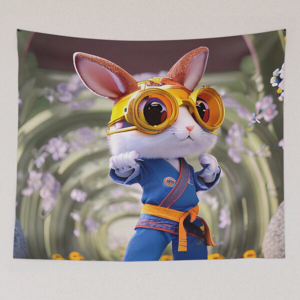 Item preview, Rabbit In The Karate Suit Digital Art designed and sold by ArtsyWishesShop.