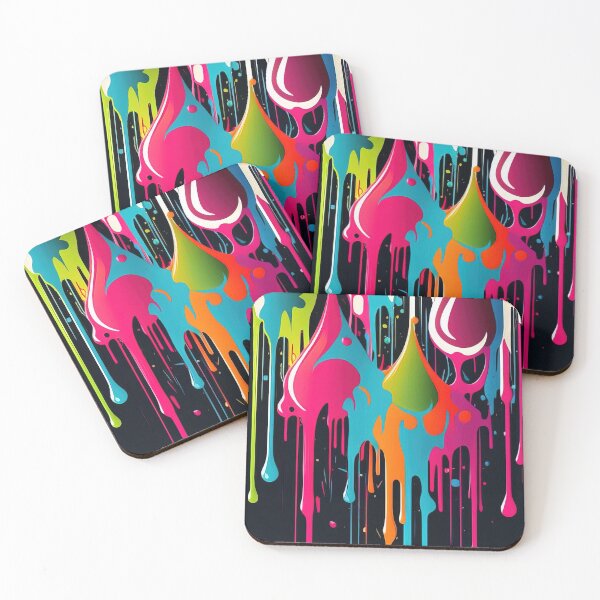Item preview, Colorful dripping splatters of vibrant paint designed and sold by RK - Shop.