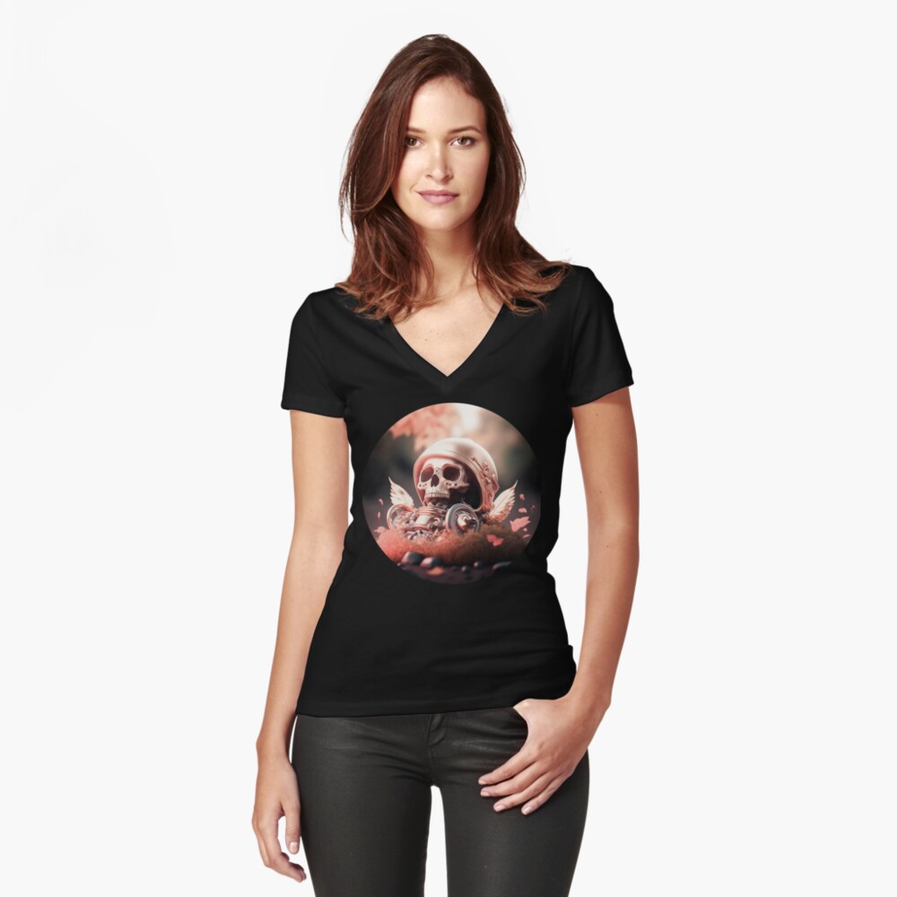 Item preview, Fitted V-Neck T-Shirt designed and sold by POST-VANITAS.