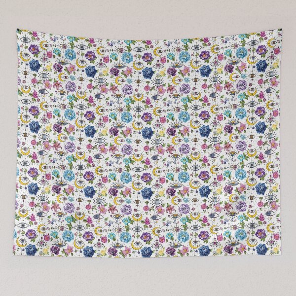 Item preview, Evil Eye Pink Cosmic Moon Flower designed and sold by Everpop.