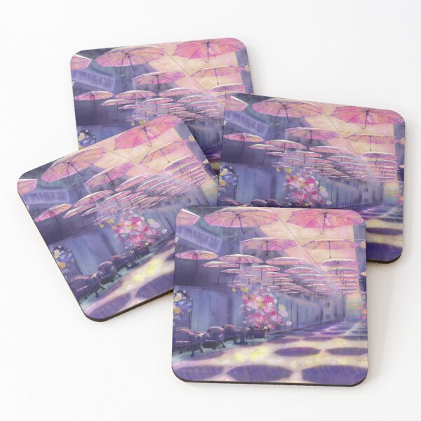 Item preview, Purple (veriperi) umbrella street digitalpainting designed and sold by EmeraldeaArt.