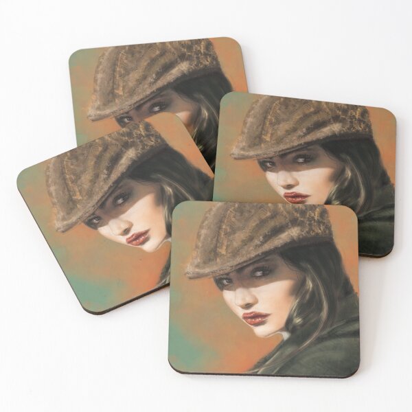 Item preview, Vivid digitalpainting woman with cap portrait designed and sold by EmeraldeaArt.