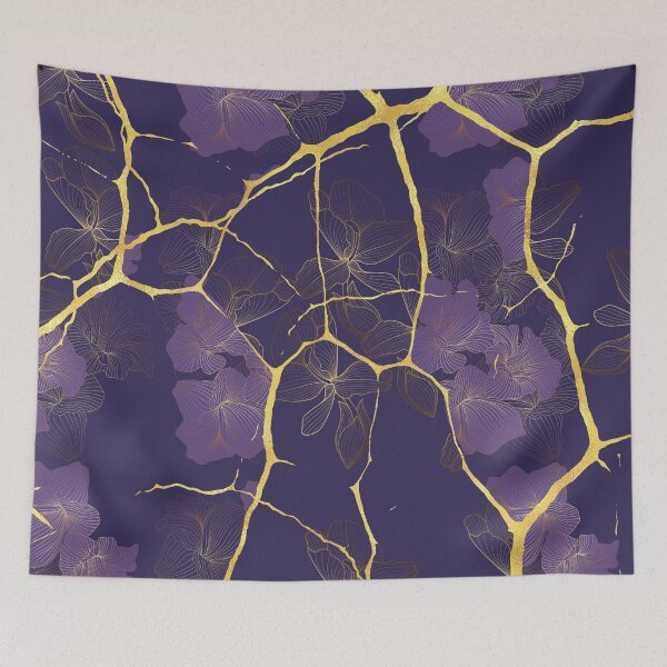 Item preview, Irises. Japanese Kintsugi Pattern  designed and sold by CatCoconut-Art.