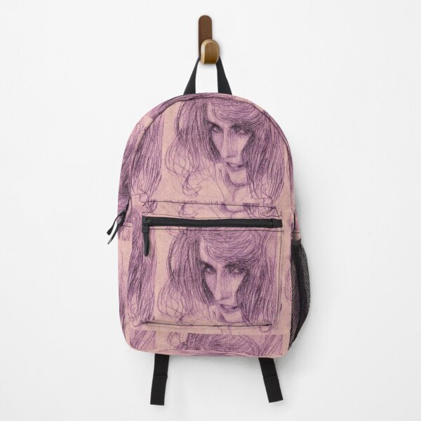 Item preview, Blush Pink Veda Edit of Gustav Klimt Sketch Lasciviousness Beethoven Frieze Drawing Woman's Face Femme Fatale designed and sold by kattakitty.