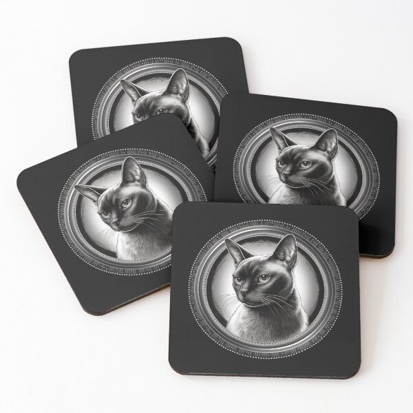 Item preview, Cute Black and white Burmese cat designed and sold by KIDEnia.