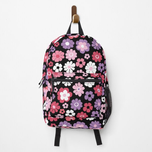 Item preview, BLACK PINK PURPLE RETRO FLORAL FLOWERS VINTAGE designed and sold by blomastudios.
