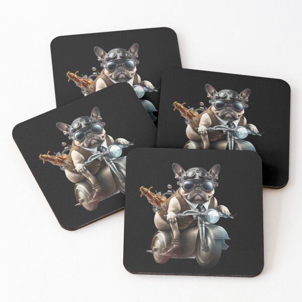 Item preview, French Bulldog Riding Motorcycle Glasses And Helme With A Smoking Jacket On. designed and sold by adembulut.