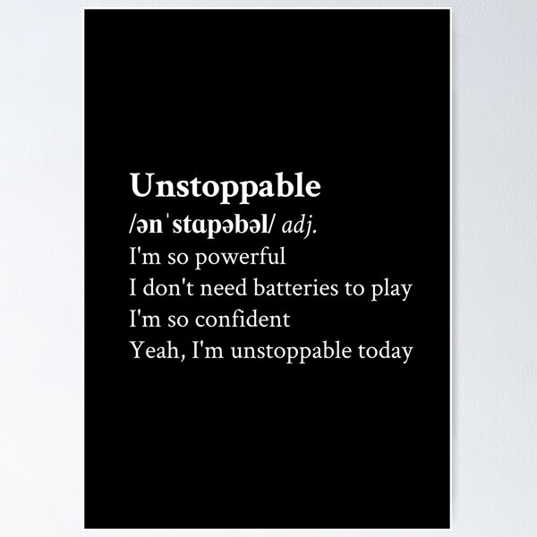 Item preview, Unstoppable by Sia Black designed and sold by StickTheSong.