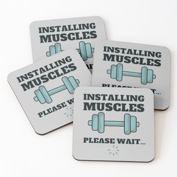 Item preview, INSTALLING MUSCLES PLEASE WAIT,FUNNY FITNESS designed and sold by hijasminflower.