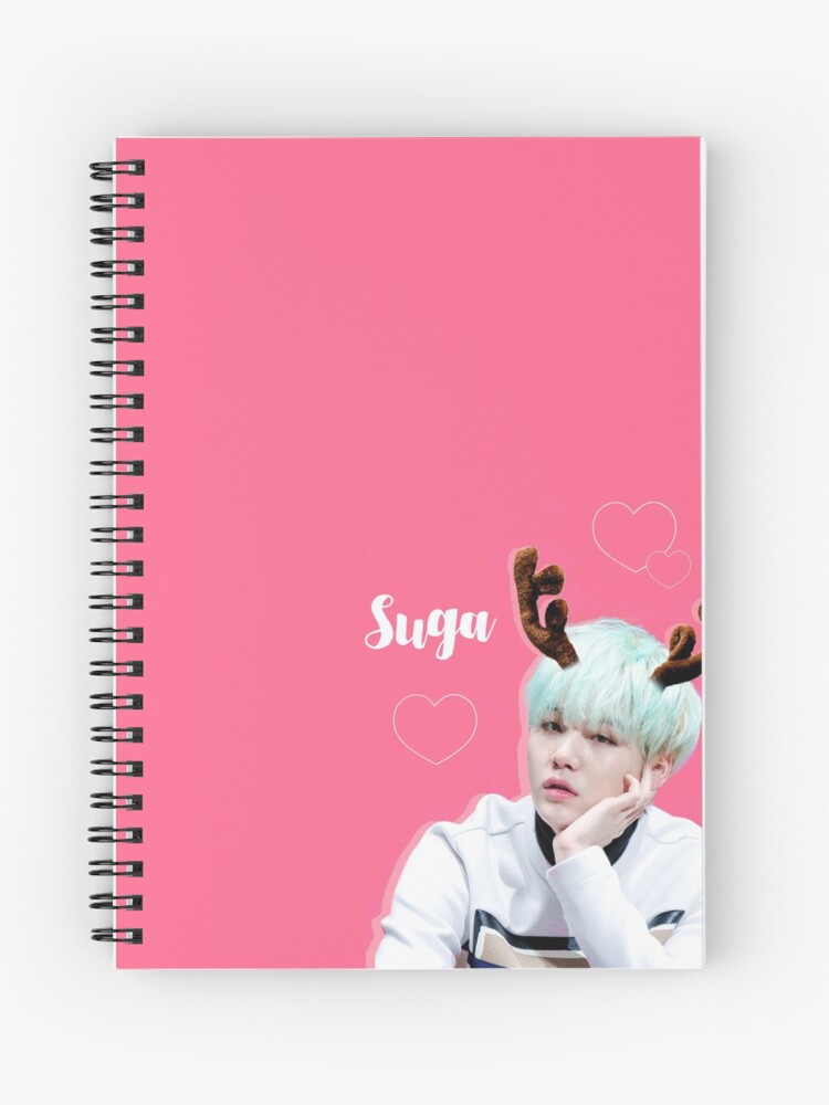 Suga BTS Hot pink Spiral Notebook for Sale by ThisFire