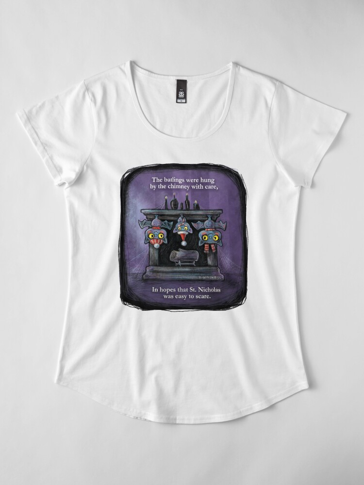 Alternate view of Holiday Batlings Premium Scoop T-Shirt