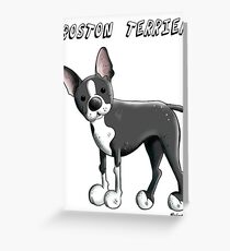 Boston Terrier Dog Cartoon Greeting Card