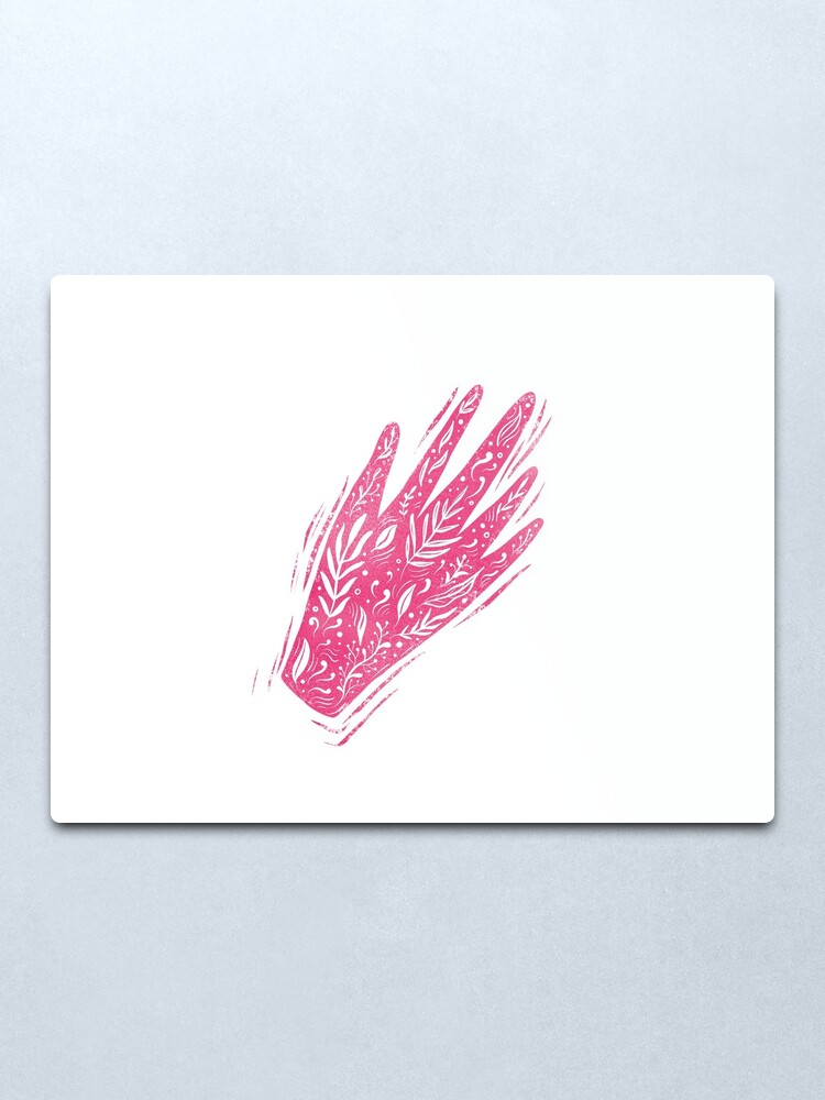 Alternate view of Decorative pink hand Metal Print