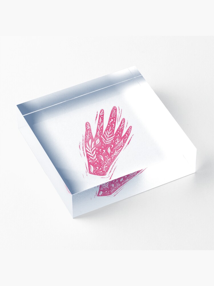 Alternate view of Decorative pink hand Acrylic Block