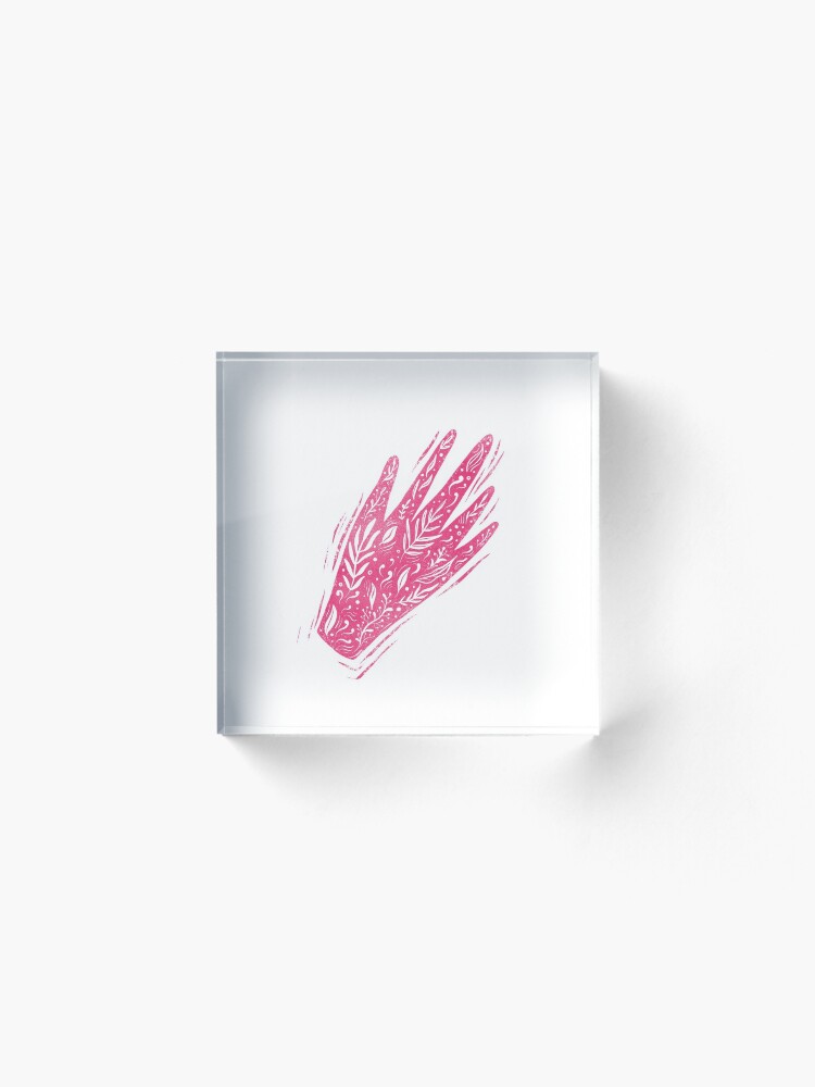 Alternate view of Decorative pink hand Acrylic Block
