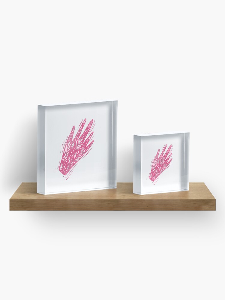 Alternate view of Decorative pink hand Acrylic Block