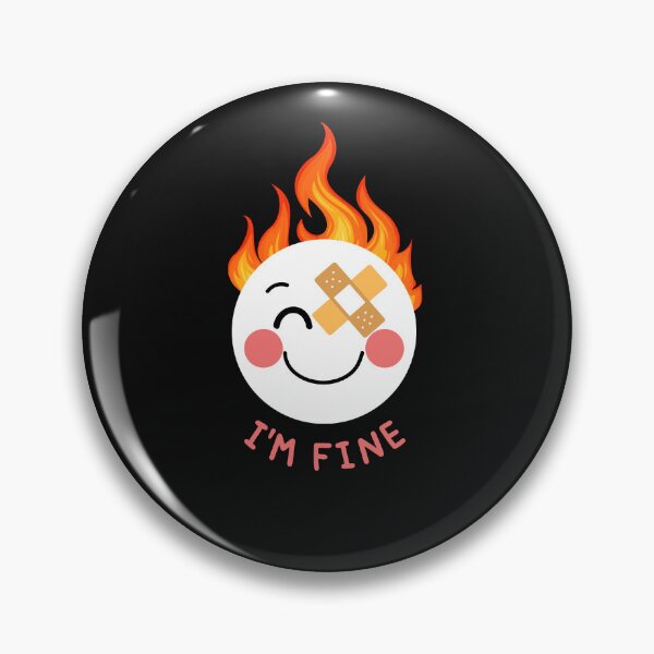 Item preview, Fire Smiley Face Depression Mental Health Cute Funny Gift Sarcastic Happy Fun Introvert Awkward Geek Hipster Silly Inspirational Motivational Birthday designed and sold by EpsilonEridani.