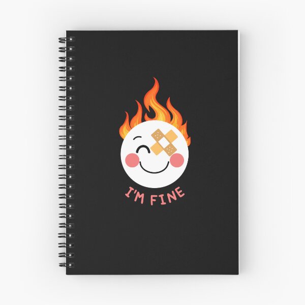 Item preview, Fire Smiley Face Depression Mental Health Cute Funny Gift Sarcastic Happy Fun Introvert Awkward Geek Hipster Silly Inspirational Motivational Birthday designed and sold by EpsilonEridani.