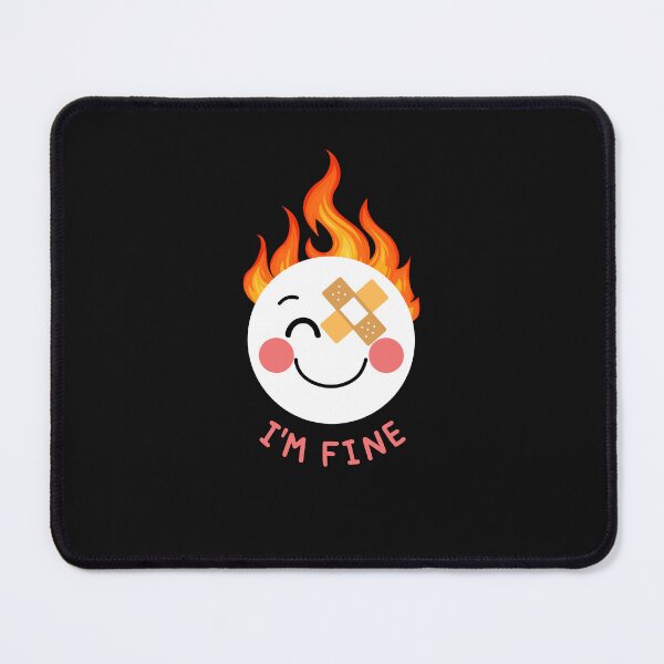 Item preview, Fire Smiley Face Depression Mental Health Cute Funny Gift Sarcastic Happy Fun Introvert Awkward Geek Hipster Silly Inspirational Motivational Birthday designed and sold by EpsilonEridani.