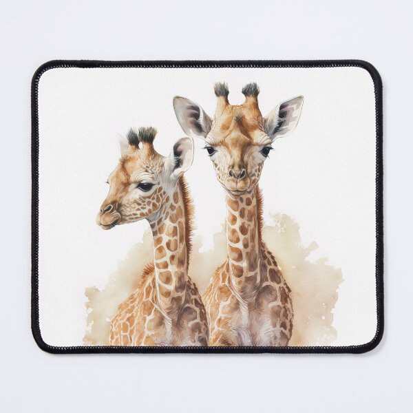 Item preview, Watercolor Cute Baby Giraffe Calf, Couple of Baby Giraffes, Two Giraffes designed and sold by MoonFoxDesign.