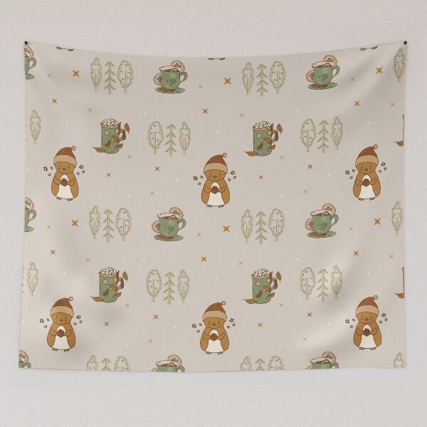 Item preview, Penguin, trees, mugs pattern designed and sold by picroom.