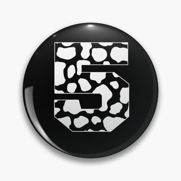 Item preview, Number 5 Black and white cow pattern Cow spots designed and sold by FarmsteadAcers.