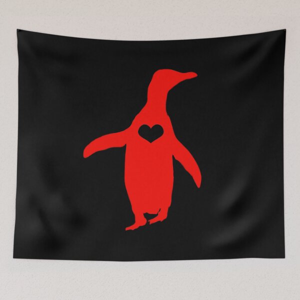 Item preview, Red Penguin Black Heart Valentines Day Penguin designed and sold by SBPenguins.