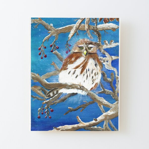 The Winter Owl Wood Mounted Print
