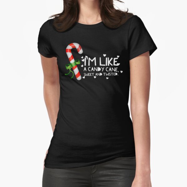 HO HO HO Christmas Candy Canes Womens Boyfriend Fit T-Shirt