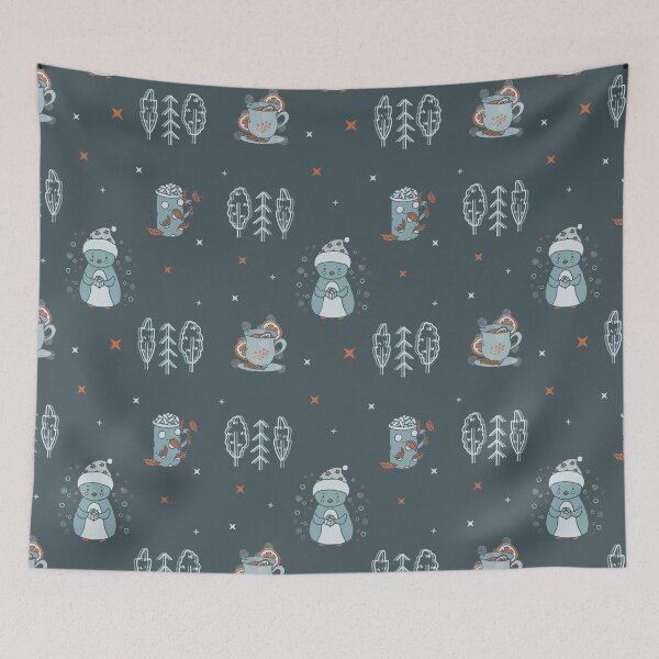 Item preview, Penguin, trees, mugs pattern designed and sold by picroom.