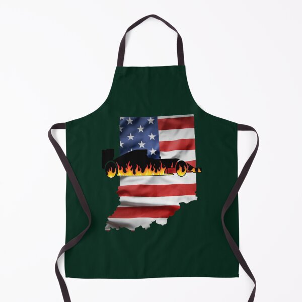 Item preview, Indy 500 Indiana State American Flag with Flaming Racecar designed and sold by lolantheroxana.