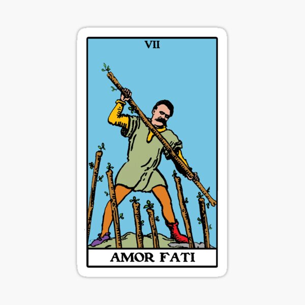 Item preview, Nietzsche Amor Fati Seven of Wands Tarot Philosophy designed and sold by AcidHorizon.