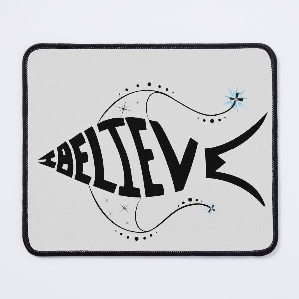 Item preview, I BELIEVE Christian Fish with Glowing Crosses - Black Design designed and sold by tammyreneart.