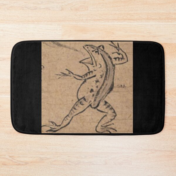 Item preview, Vintage Art Japan Wrestling Frogs Square Design Choju Antique Japanese Frog designed and sold by kattakitty.