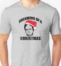 DREAMING OF A DWIGHT CHRISTMAS The Office Schrute Santa hat Unisex T-Shirt