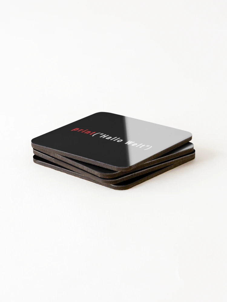 Thumbnail 4 of 5, Coasters (Set of 4), Hello World-Hallo Welt-Python Code designed and sold by FridPix.