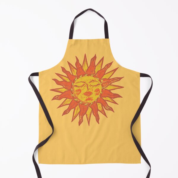 Item preview, Optimism / Sun Face in Folk Style / yellow background designed and sold by wild.geranium.design.