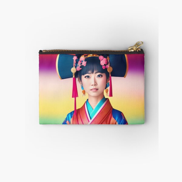 Aperçu de l'œuvre Belle Geisha japonaise dans un kimono multicolore et élaboré créée et vendue par AlePosters.